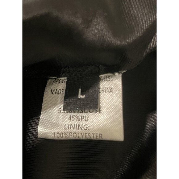 Isalis Skirt Womens Large Black Faux Leather Mini Zip Pocket Lined Moto Boho - Picture 10 of 11